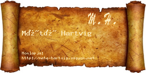 Máté Hartvig névjegykártya